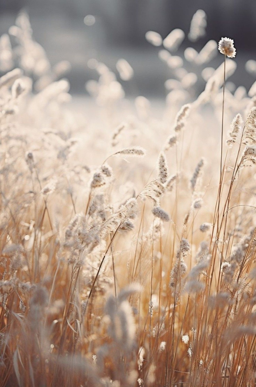 Ervas altas em contraluz, referência da paleta natural da marca