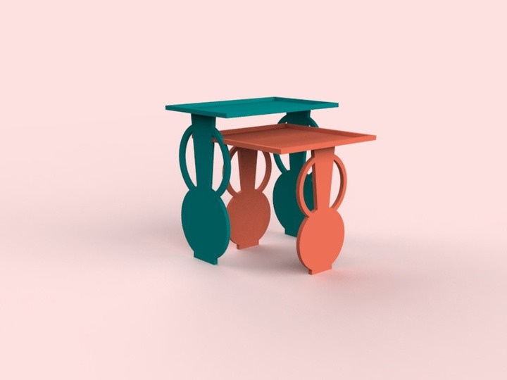 Duo — Par de mesas · aço lacado